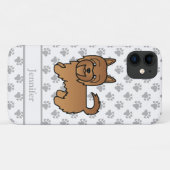 Coques Case-Mate iPhone Red Australian Terrier Cute Cartoon Chien & Nom (Dos (Horizontal))