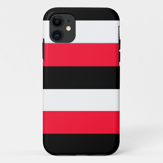 Coques Case-Mate iPhone Red, black and white stripes (Dos)