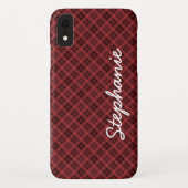 Coques Case-Mate iPhone Red Black Tartan Plaid (Dos)