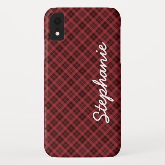 Coques Case-Mate iPhone Red Black Tartan Plaid (Dos)