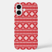 Coques Case-Mate iPhone Red Fair Isle Motif de Noël (Verso)