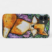 Coques Case-Mate iPhone Red Fox Floral Nature Art (Dos (Horizontal))