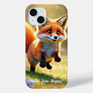 Coque Pour iPhone 15 "Red Fox Kit's Play"