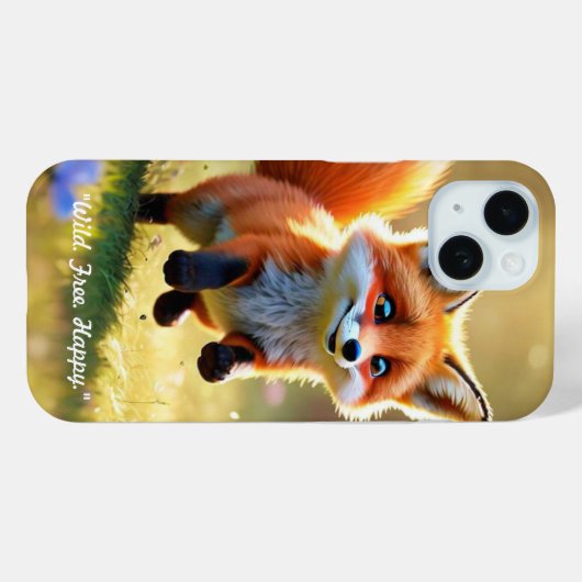 Coques Case-Mate iPhone "Red Fox Kit's Play" (Verso (horizontal))