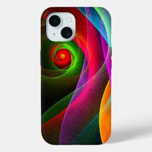 Coque Pour iPhone 15 Red Green Orange Modern Abstrait Art Motif #22
