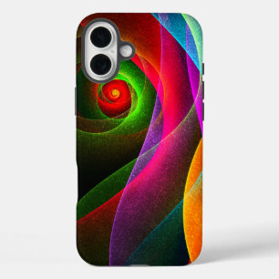 Coques iPhone 16 Plus Red Green Orange Modern Abstrait Art Motif #22