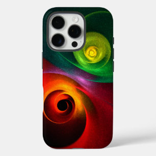 Coques iPhone 16 Pro Red Green Yin Yang Moderne Motif d'art Abstrait #2
