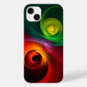 Coque Pour iPhone 14 Plus Red Green Yin Yang Moderne Motif d'art Abstrait #2