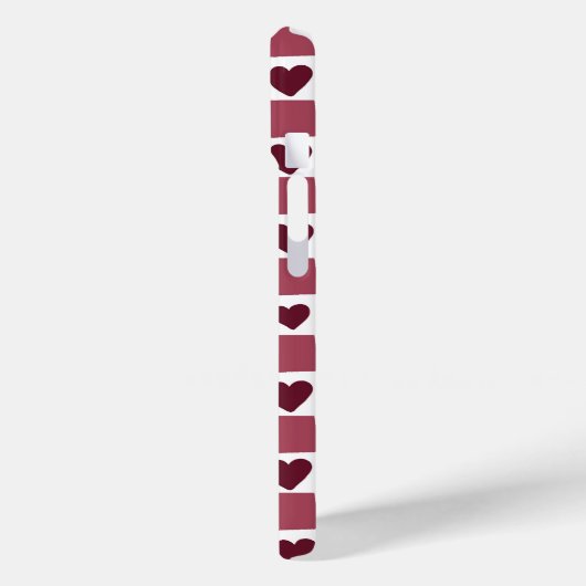 Coques Case-Mate iPhone Red Heart Checkerboard Pattern (Verso / Gauche)