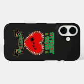 Coques Case-Mate iPhone Red Heart Père Noël Sleigh Reindeer Noël (Verso (horizontal))