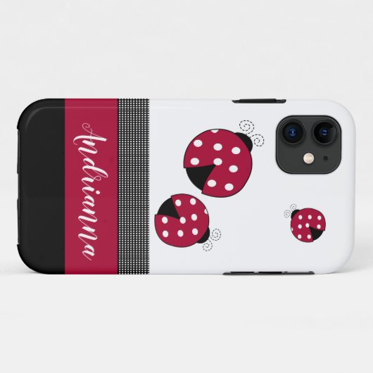 Coques Case-Mate iPhone Red Ladybugs Bugs tendance Insect Bugs Blanc Black (Dos (Horizontal))