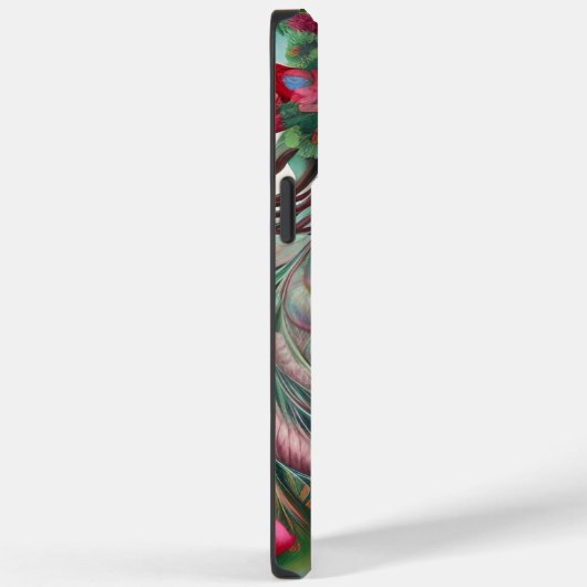 Coques Case-Mate iPhone Red Lips et Rose Peacock Abstrait (Verso / Droite)