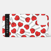 Coques Case-Mate iPhone Red Lollipops, Heart Lollipops, Lolly, Your Name (Verso (horizontal))