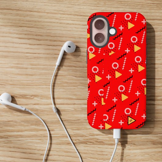 Coques Case-Mate iPhone Red Memphis Monogram Coque-coque iphone Mate