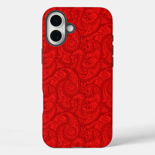 Coques iPhone 16 Plus Red Paisley