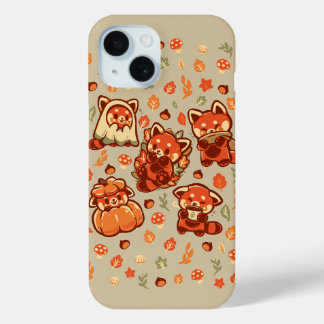 Coque Pour iPhone 15 Red Panda Autumn Time