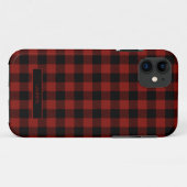 Coques Case-Mate iPhone Red Plaid moderne hiver Noël Nom Motif (Dos (Horizontal))