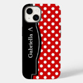 Coques Case-Mate iPhone Red Polka Dot Black Frame (Verso)