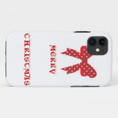 Coques Case-Mate iPhone Red Polka Dot Joyeux Noël (Dos (Horizontal))