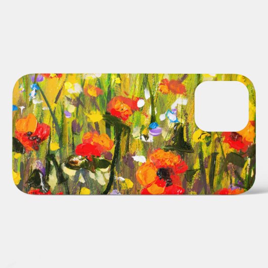 Coques Case-Mate iPhone Red Poppies Champ peinture Abstraite (Verso (horizontal))