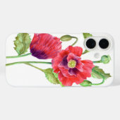 Coques Case-Mate iPhone Red Poppies Floral Art (Verso (horizontal))