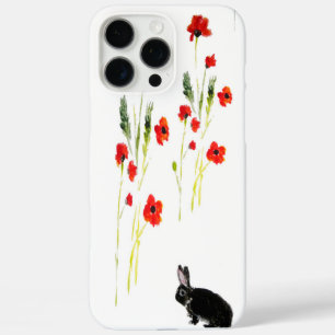Coques iPhone 16 Pro Max Red Poppy Lapin Lapin Nature