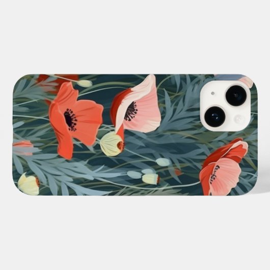 Coques Case-Mate iPhone Red Poppy Meadow (Verso (horizontal))