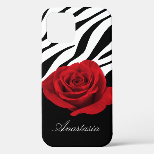 Coques Case-Mate iPhone Red Rose Zebra Imprimer personnalisée (Verso)