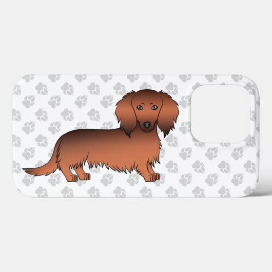 Coques Case-Mate iPhone Red Sable Long Cheveux Dachshund Cartoon Chien & P (Verso (horizontal))