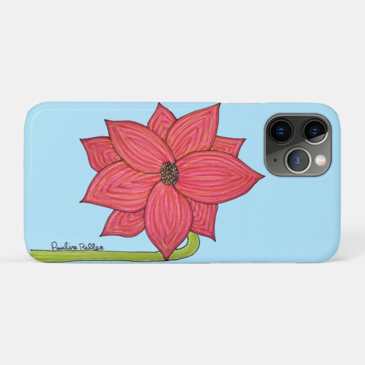 Coques Case-Mate iPhone Red Star Flower with Blue background (Dos (Horizontal))