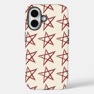 Coques iPhone 16 Red Stars Cool esthétique Vintage