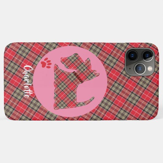 Coques Case-Mate iPhone Red Tartan Plaid Scottie Chien mignon Chien Person (Dos (Horizontal))