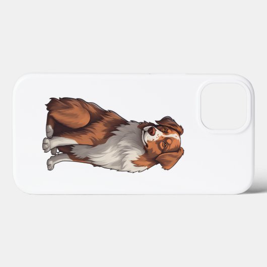 Coques Case-Mate iPhone Red Tri Australian Shepherd (Verso (horizontal))
