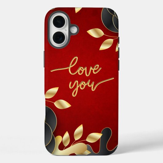 Coques Case-Mate iPhone Red Valentine's Day Vous Aimez Avec Cadre Floral (Verso)
