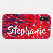 Coques Case-Mate iPhone Red White and Blue Floral Abstract, Name, (Dos (Horizontal))