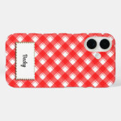Coques Case-Mate iPhone Red White Gingham Plaid Custom Recipe Book (Verso (horizontal))