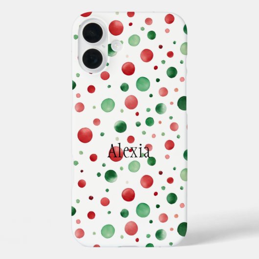 Coques Case-Mate iPhone Red White Green Dots Christmas (Verso)
