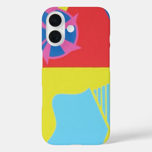 Coques Case-Mate iPhone Red, Yellow and Blue Modern Art Phone Case (Verso)