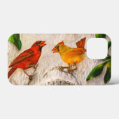 Coques Case-Mate iPhone Redbirds Chant d'amour (Verso (horizontal))