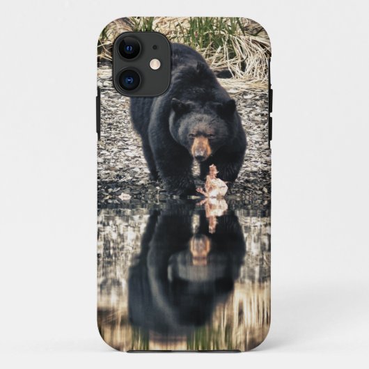 Coques Case-Mate iPhone Reflets d'ours noir (Dos)