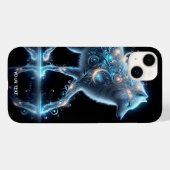 Coques Case-Mate iPhone Réflexion bleu de loup mignon Imaginaire (Verso (horizontal))