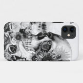 Coques Case-Mate iPhone Réflexion. Crâne floral de paysage (Dos (Horizontal))