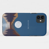 Coques Case-Mate iPhone Réflexion de la lune de la forêt Abstraite rustiqu (Dos (Horizontal))