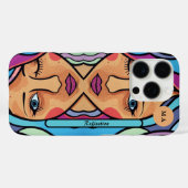 Coques Case-Mate iPhone Réflexion nom monogramme personnalisé (Verso (horizontal))