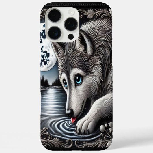Coques Case-Mate iPhone Réflexion Tranquille du Loup Blanc (Verso)