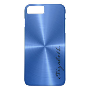 Coque iPhone 7 Plus Regard bleu en métal d'acier inoxydable