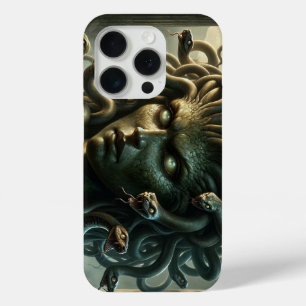 Coque iPhone 15 Pro Regard de Méduse Tête de Mort de Serpents