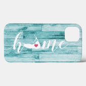 Coques Case-Mate iPhone Regard du bois de turquoise de carte de ville (Verso (horizontal))