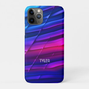 Case-Mate iPhone Case Regard Métal Bleu Violet Rose, Nom Texte Blanc