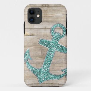 Etui iPhone Case-Mate Regard nautique Girly d'Ancre et en bois d'Aqua